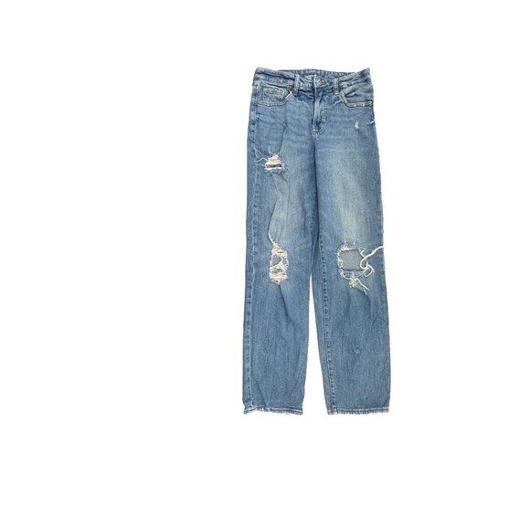 Old Navy High Rise OG Loose Distressed Women's size 2 Medium Blue Denim Jeans - Picture 1 of 5